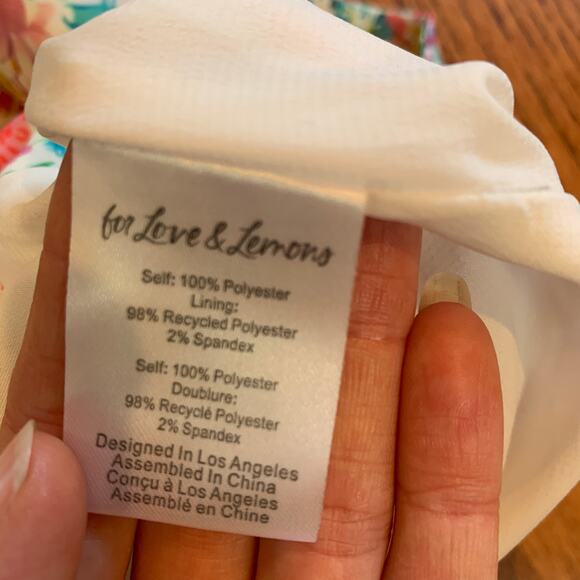 For Love & Lemons Gilles Floral Mini Skirt | White Pink Blue | Small - Picture 7 of 7